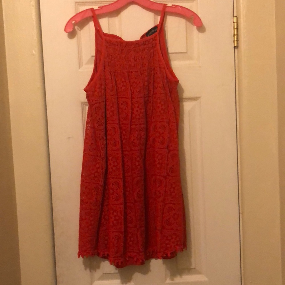 5/20 red orange lace summer dress